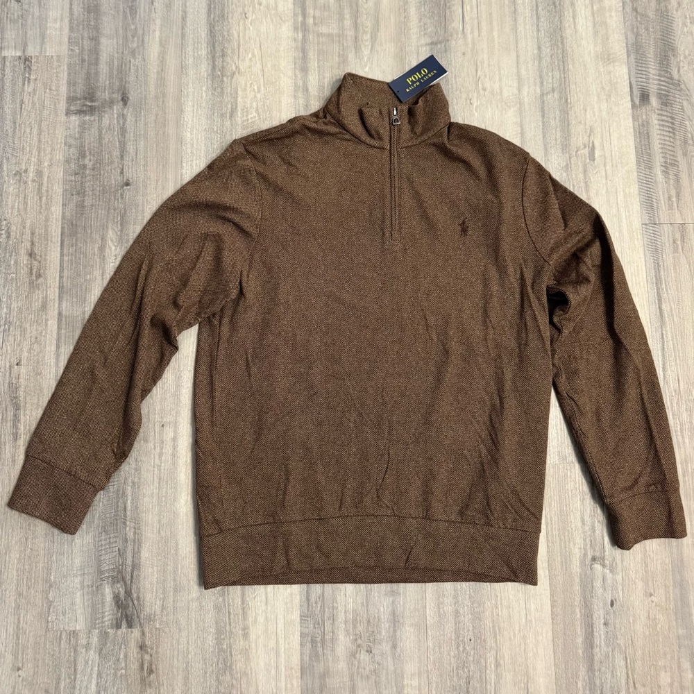 Ralph Lauren Brown Quarter Zip Up Sweater